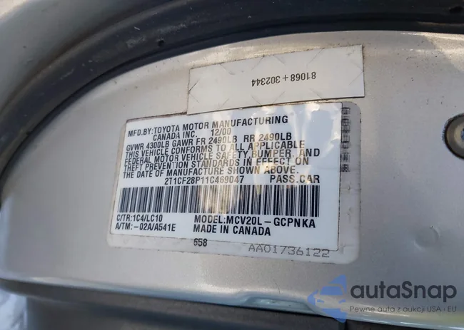 2T1CF28P11C469047: 41202508