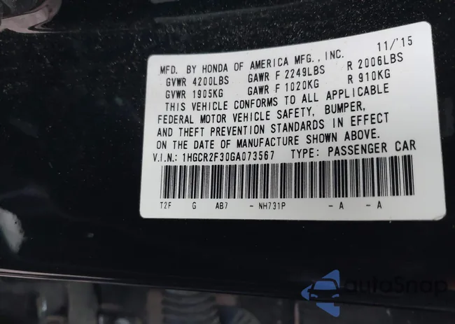 1HGCR2F30GA073567: 41201876