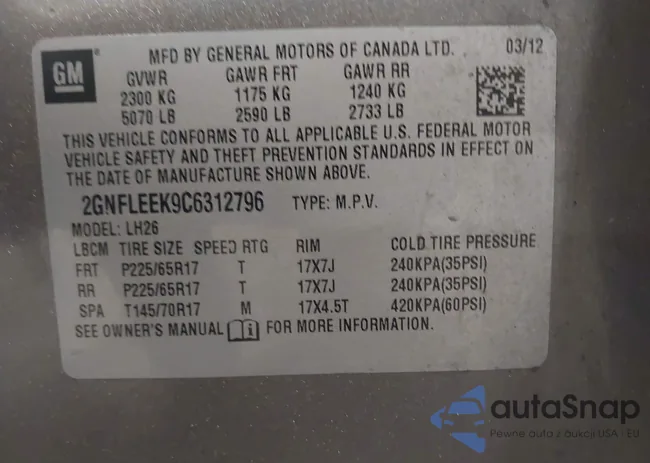 2GNFLEEK9C6312796: 41202815