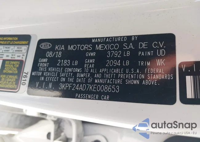 3KPF24AD7KE008653: 41208200