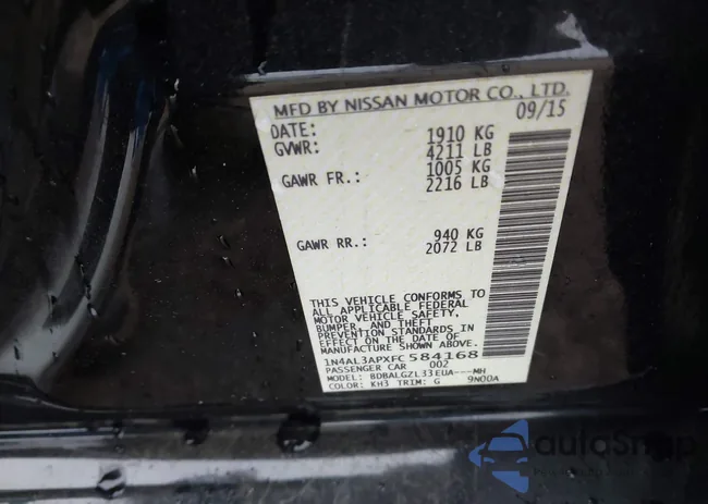 1N4AL3APXFC584168: 41209058