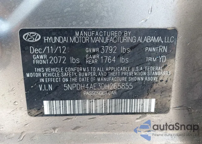 5NPDH4AE3DH265855: 41212116