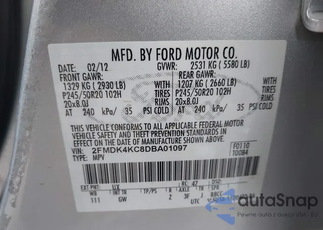 2FMDK4KC8DBA01097: 41212896