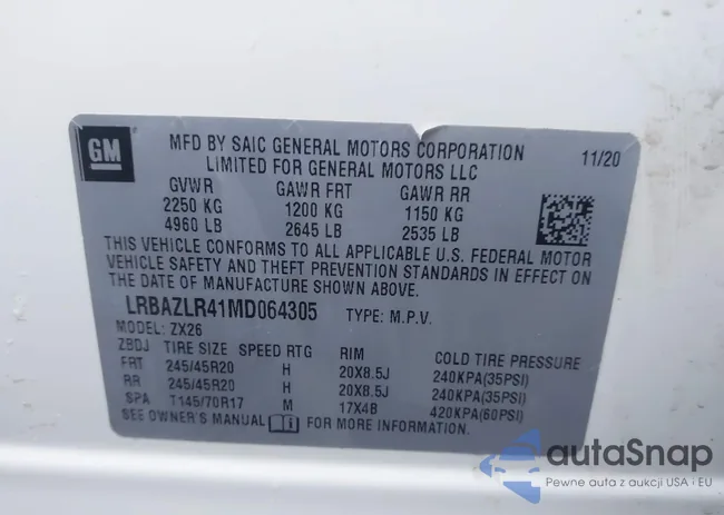 LRBAZLR41MD064305: 41215432