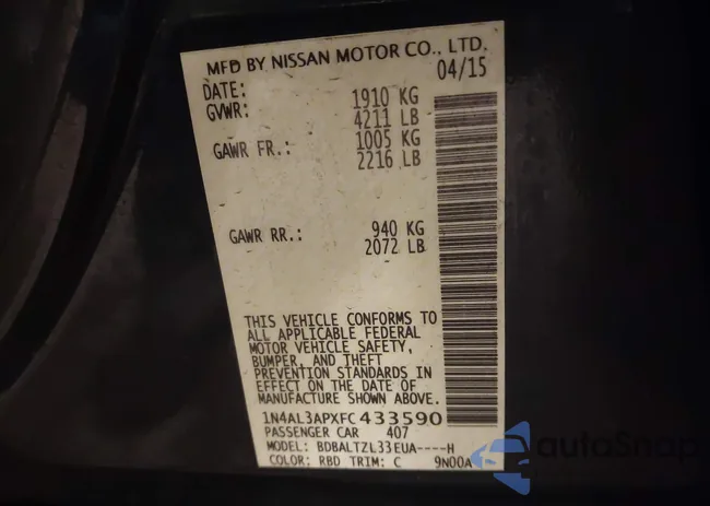 1N4AL3APXFC433590: 41216267