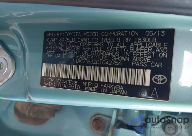 JTDKDTB32D1042756: 41217306