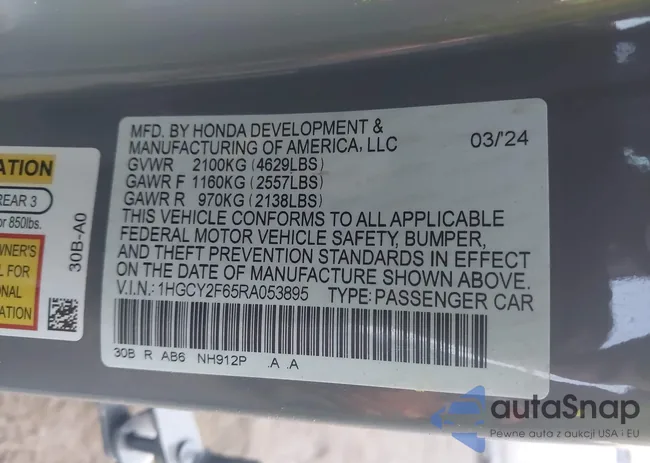 1HGCY2F65RA053895: 41219216