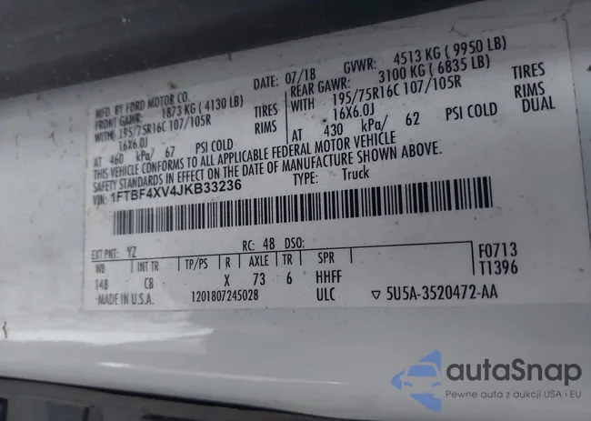 1FTBF4XV4JKB33236: 41219374