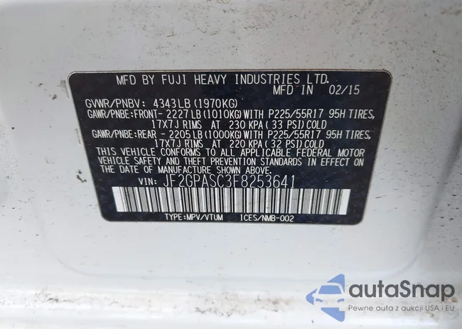 JF2GPASC3F8253641: 41219749