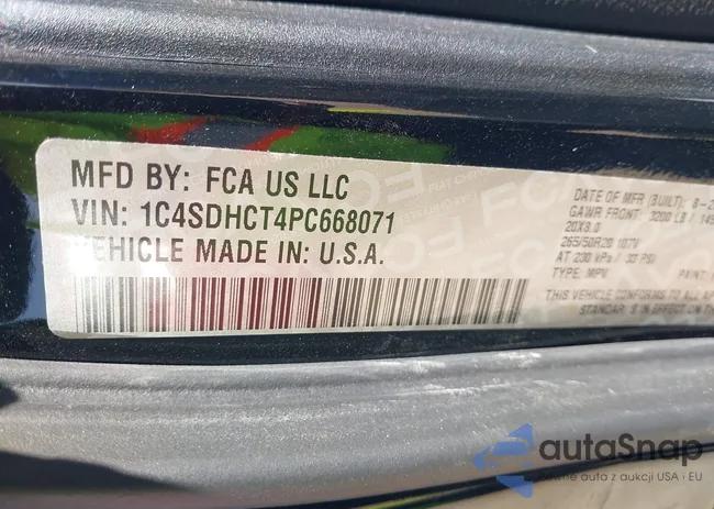 1C4SDHCT4PC668071: 41222600