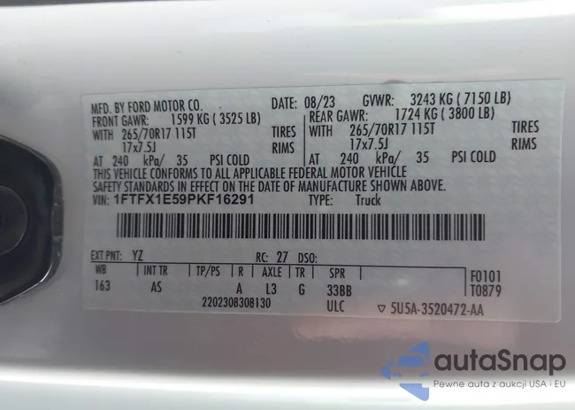 1FTFX1E59PKF16291: 41223575