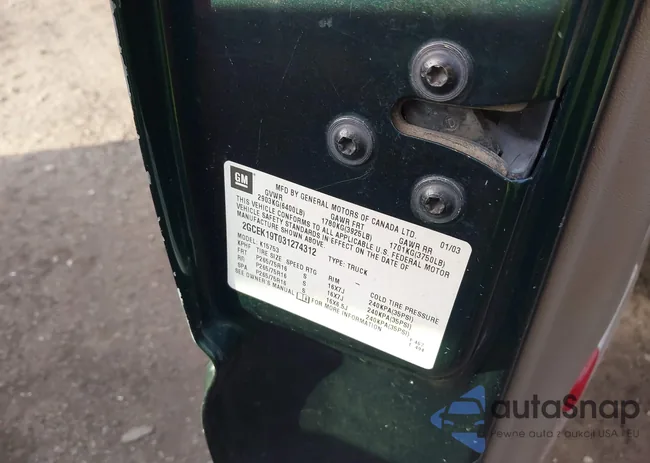 2GCEK19T031274312: 41223701