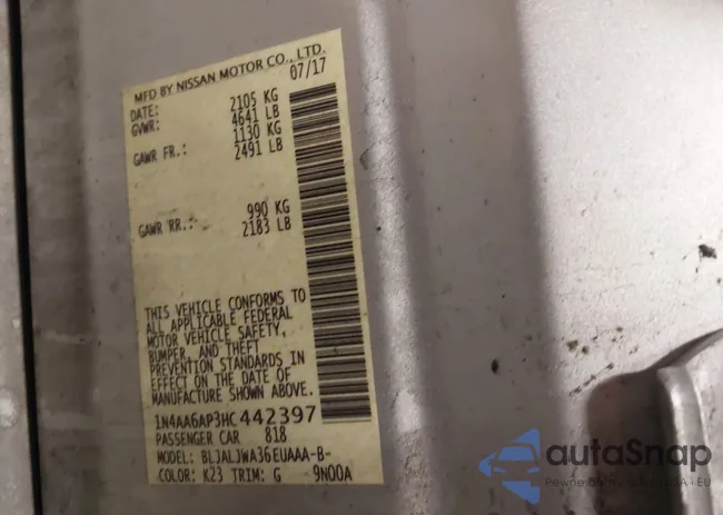 1N4AA6AP3HC442397: 41223926