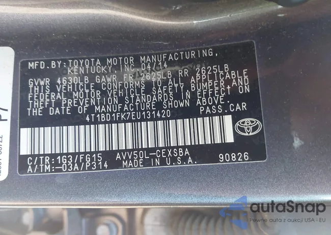 4T1BD1FK7EU131420: 41226255