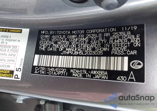 JTHP9JBH5L2023035: 41226475