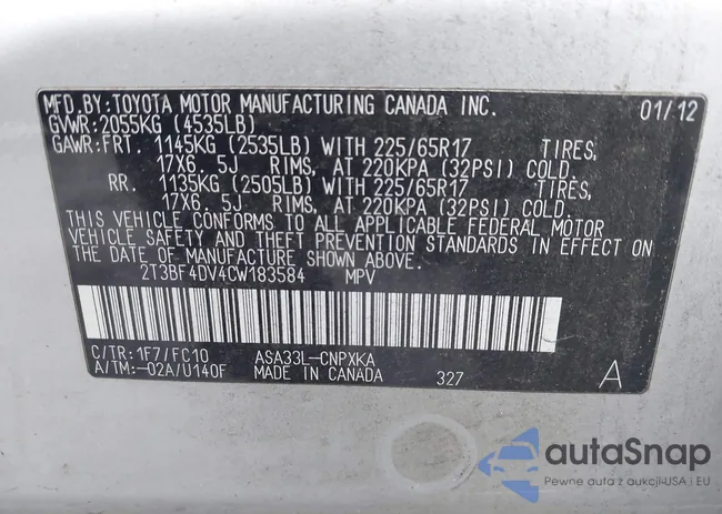 2T3BF4DV4CW183584: 41228145