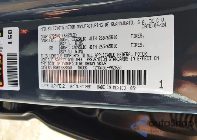 3TYLB5JN5RT022850: 41231164