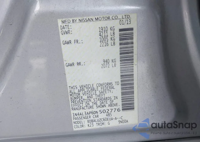 1N4AL3AP6DN502776: 41232948