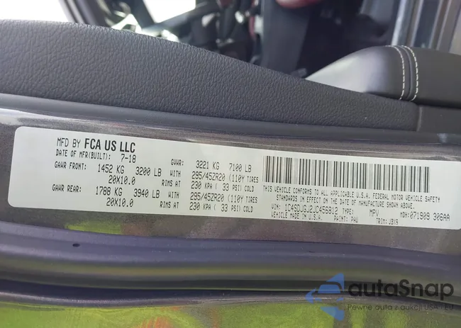 1C4SDJGJ2JC456812: 41235465