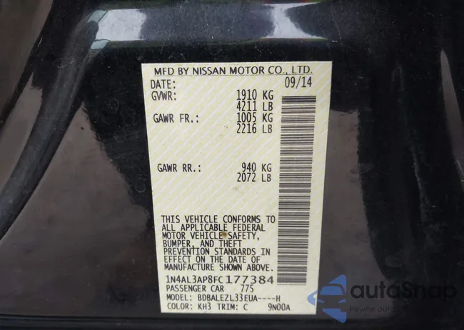 1N4AL3AP8FC177384: 41235059