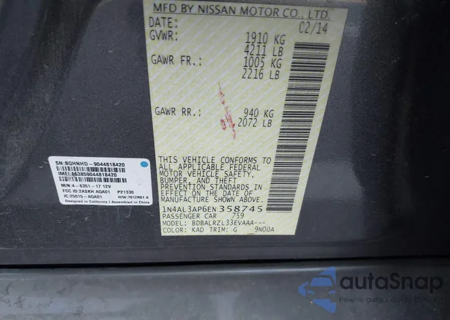 1N4AL3AP6EN358745: 41241293