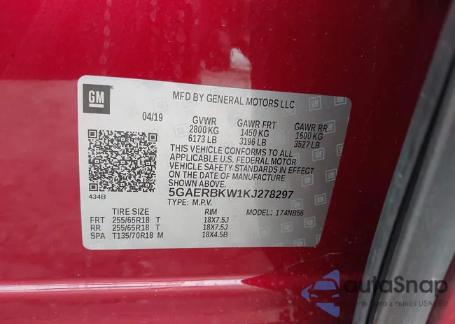 5GAERBKW1KJ278297: 41240793