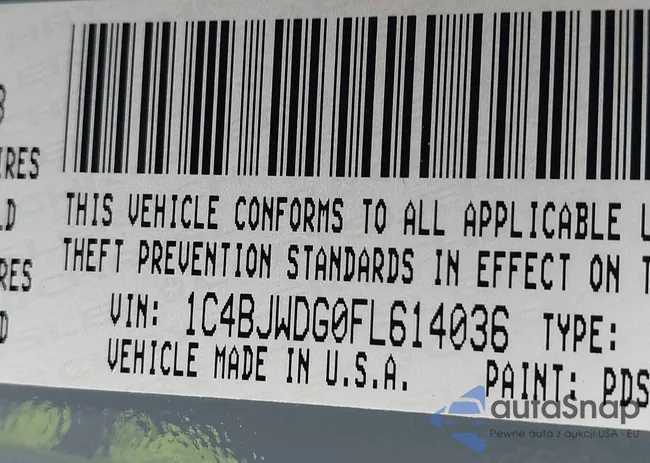 1C4BJWDG0FL614036: 41242300