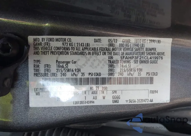 1FAHP3F21CL419976: 41245349