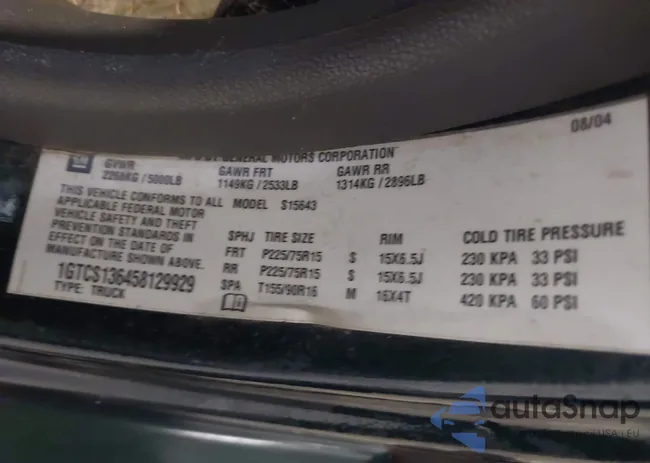 1GTCS136458129929: 41246038