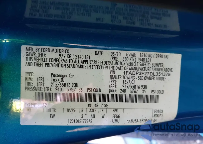 1FADP3F27DL351375: 41247689