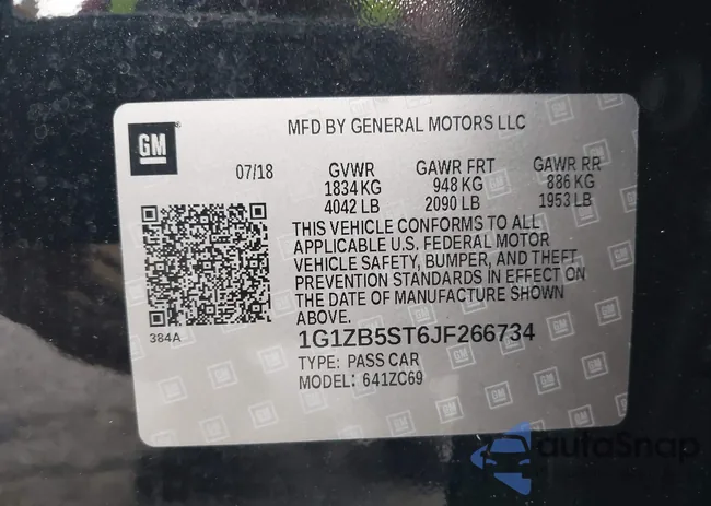 1G1ZB5ST6JF266734: 41249685