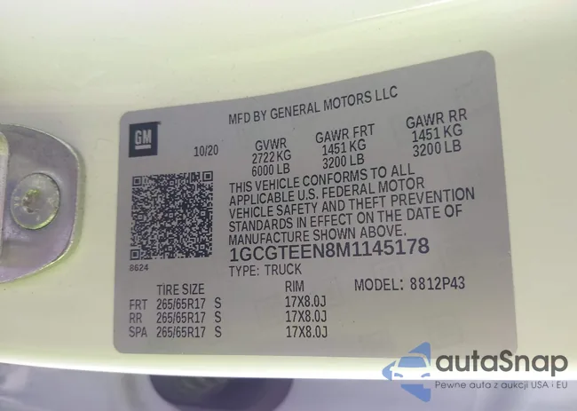 1GCGTEEN8M1145178: 41249869