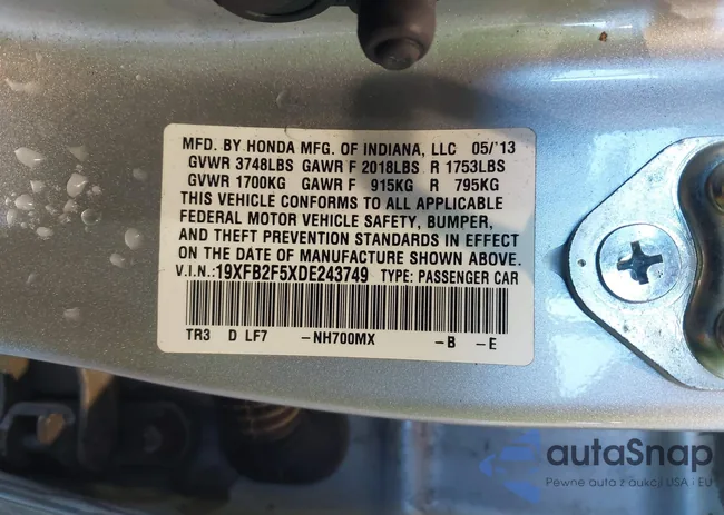 19XFB2F5XDE243749: 41252330