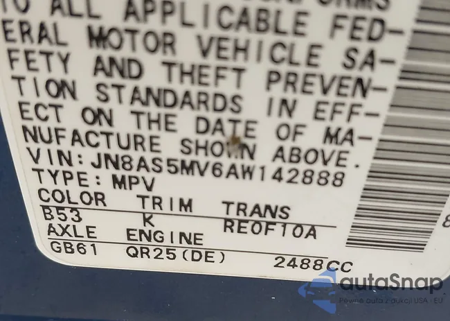 JN8AS5MV6AW142888: 41256741