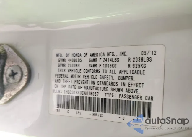 1HGCS1B80CA016957: 41259646