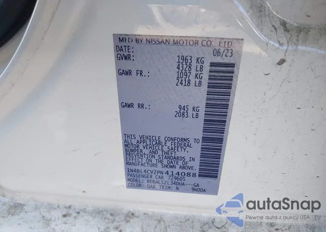 1N4BL4CV2PN414088: 41259005