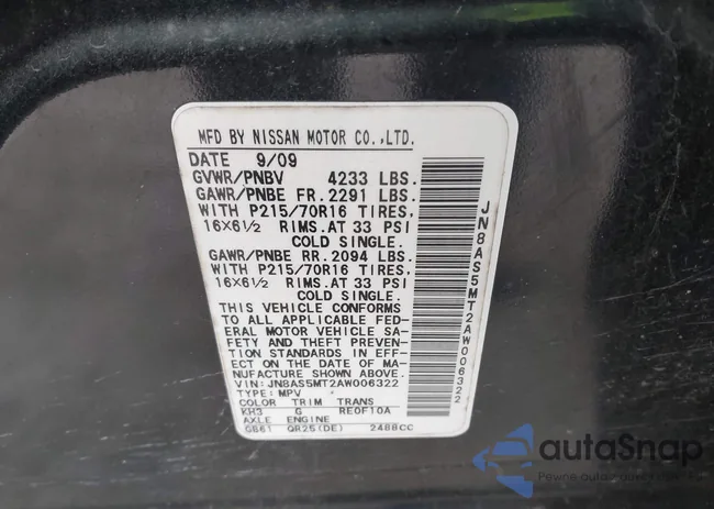 JN8AS5MT2AW006322: 41262275