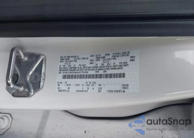 1FMCU9GX4GUC72350: 41263056