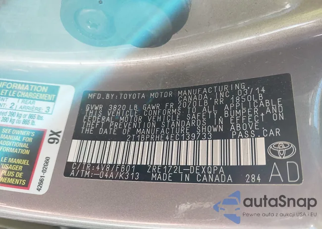 2T1BPRHE4EC139733: 41267264