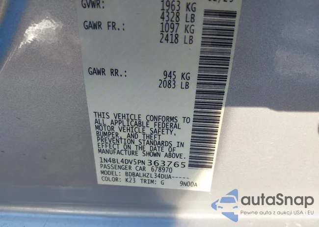 1N4BL4DV5PN363765: 41273469