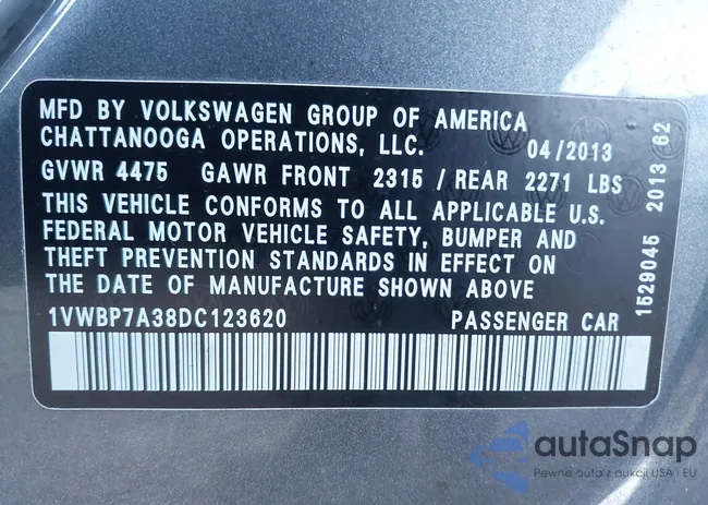 1VWBP7A38DC123620: 41275310