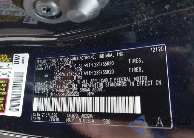 5TDYARAH8MS505859: 41278615