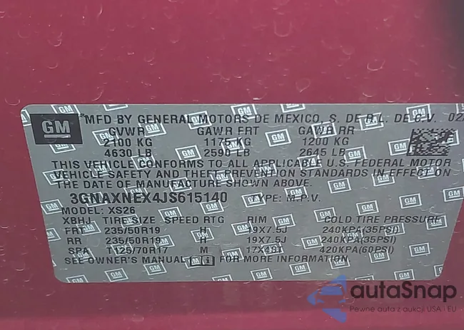 3GNAXNEX4JS615140: 41286485