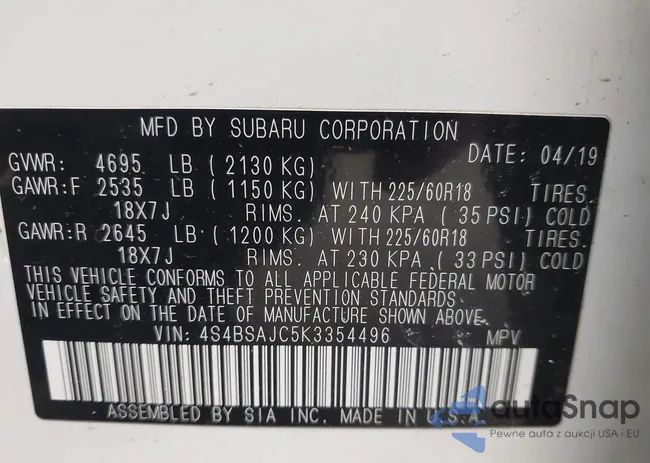 4S4BSAJC5K3354496: 41287261