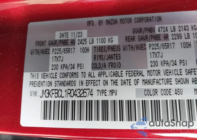 JM3KFBCL1R0432674: 41287310