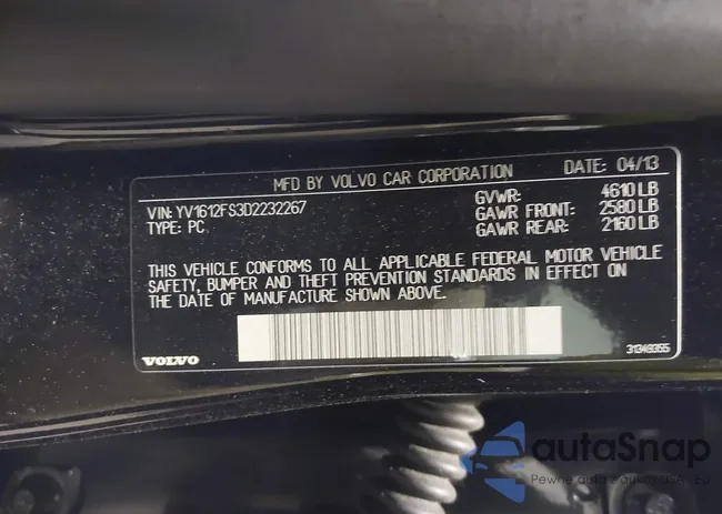 YV1612FS3D2232267: 41291029