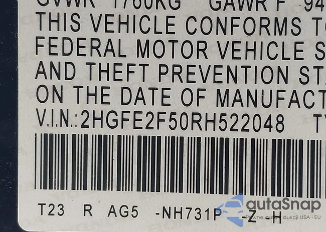 2HGFE2F50RH522048: 41293128