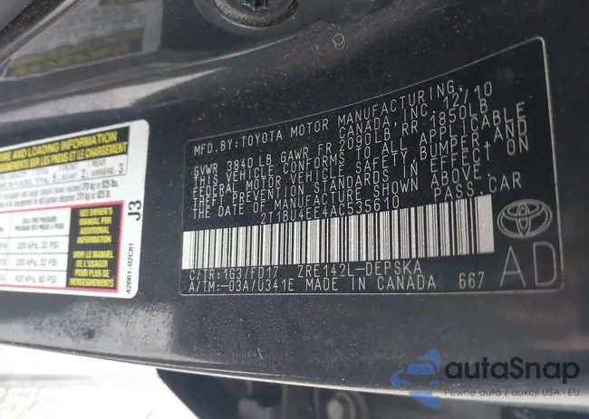 2T1BU4EE4AC535610: 41295196