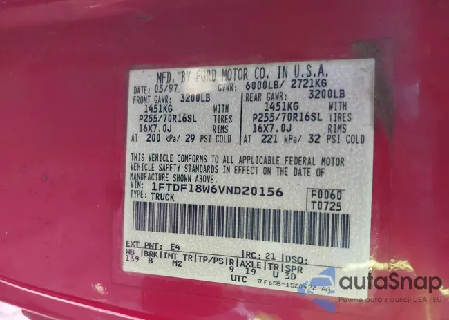 1FTDF18W6VND20156: 41295852