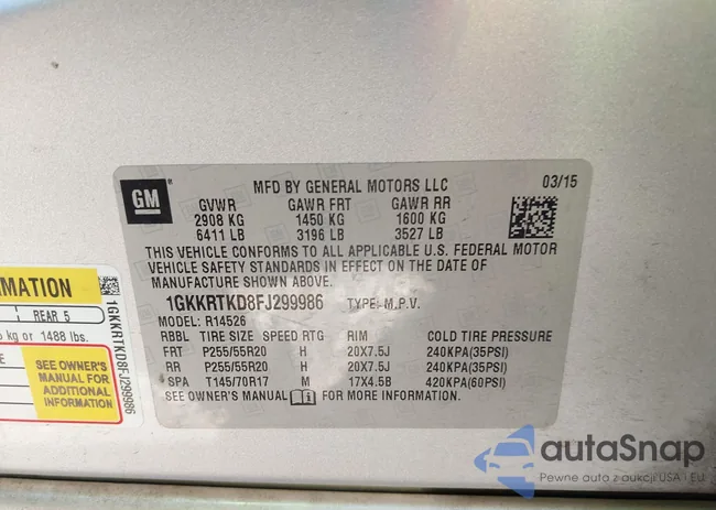 1GKKRTKD8FJ299986: 41297444